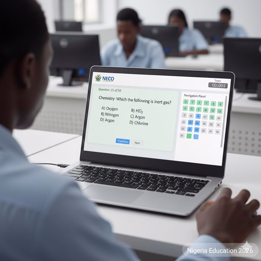 CBT practice questions for NECO 2026 subjects