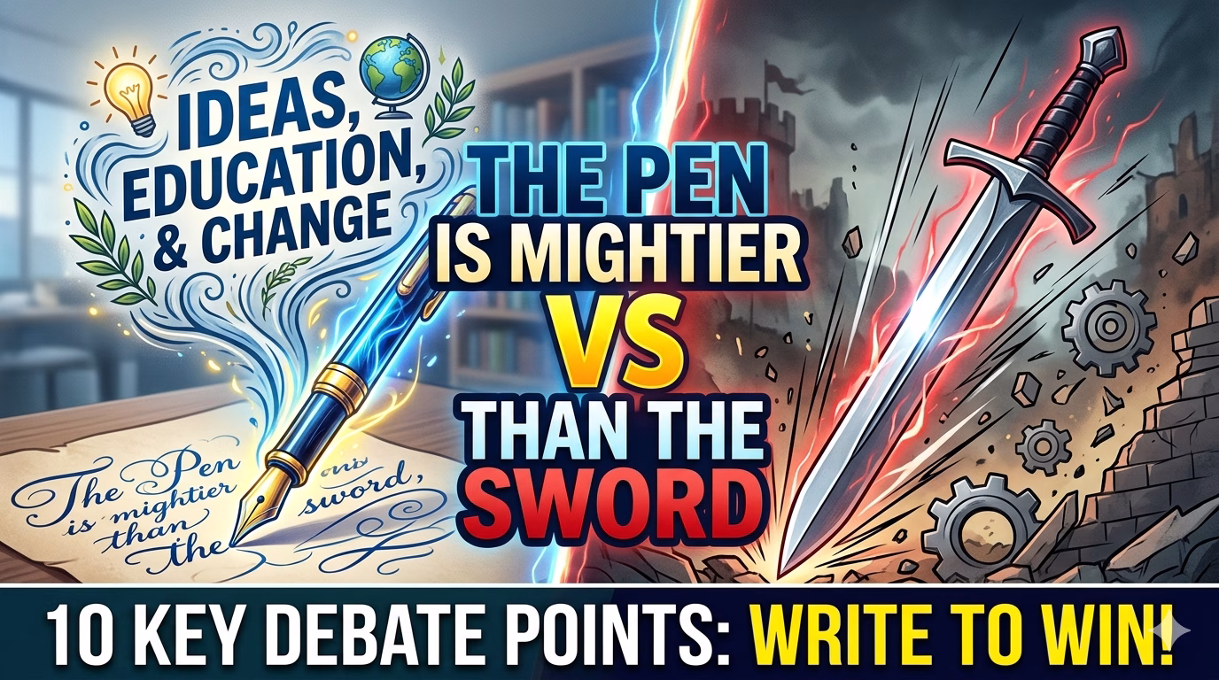 Pen is mightier than the sword debate points for secondary school